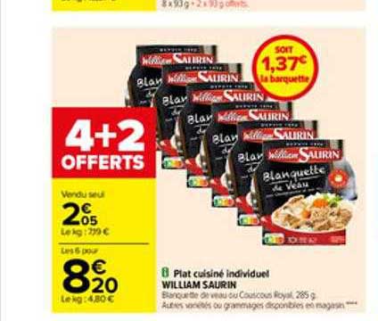 plat cuisiné individuel william saurin