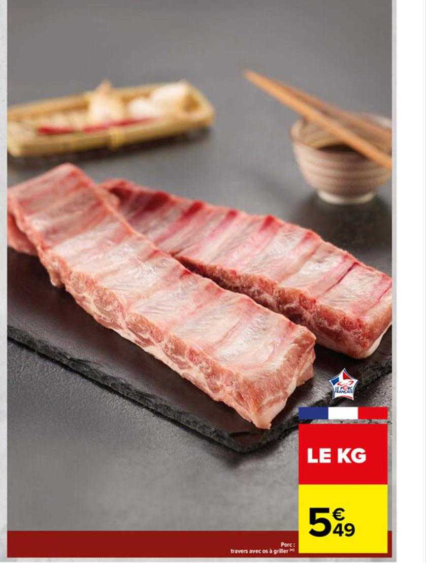 Porc : Travers Avec Os à Griller