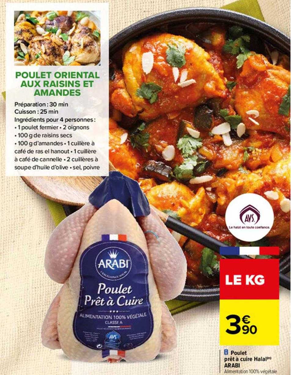 poulet prêt à cuire halal arabi