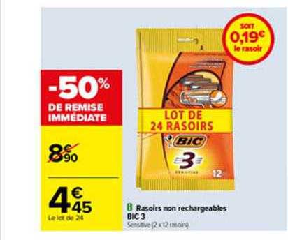 rasoirs non rechargeables bic 3
