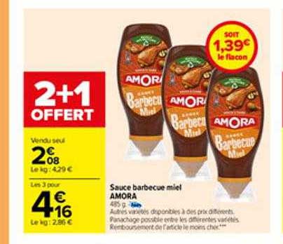 Sauce Barbecue Miel Amora