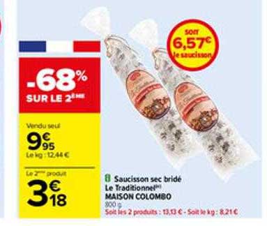 Saucisson Sec Bridé Le Traditionnel Maison Colombo
