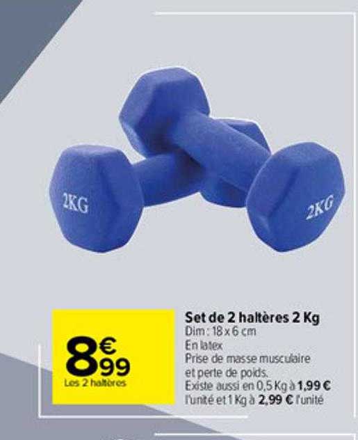 set de 2 haltères 2 kg