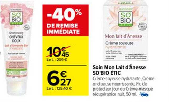 soin mon lait d'ânesse so'bio étic