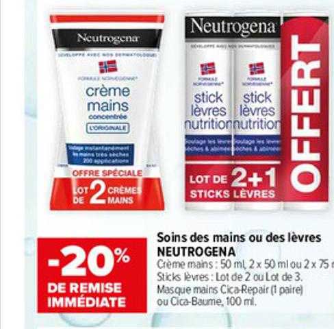 soins des mains ou des lèvres neturogena