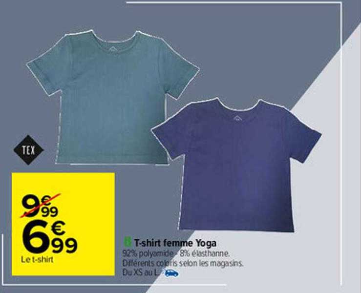 t-shirt femme yoga tex