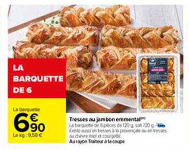 tresses au jambon emmental