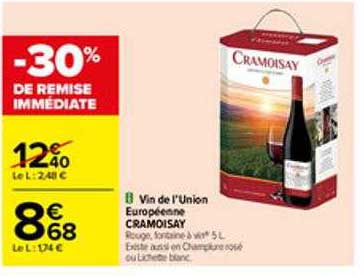 vin de l'union européenne cramoisay