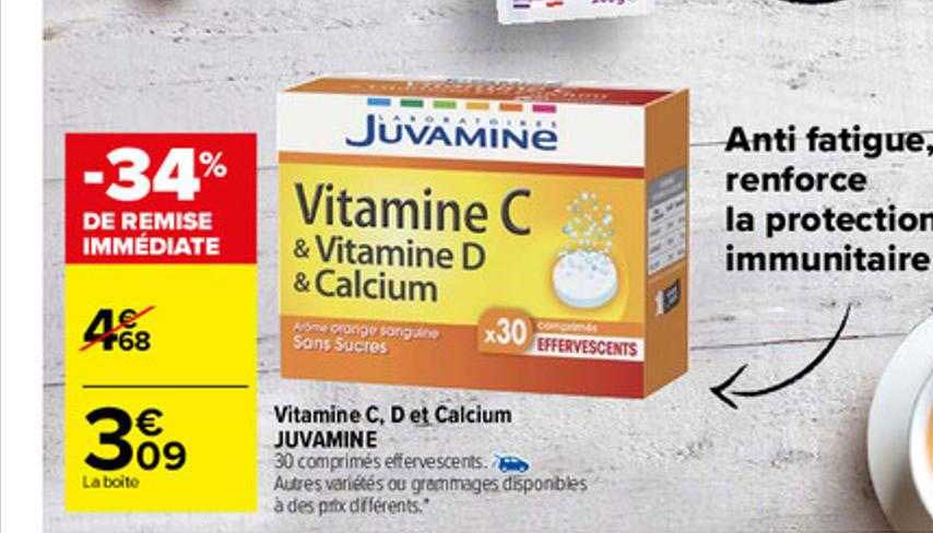 Vitamine C, D Et Calcium Juvamine