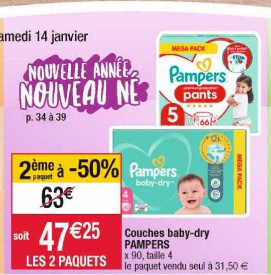 couches baby-dry pampers