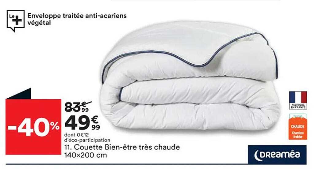 Couette Bien-être Très Chaude 140 X 200 Cm Dreaméa