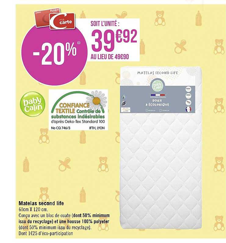 matelas second life baby calin