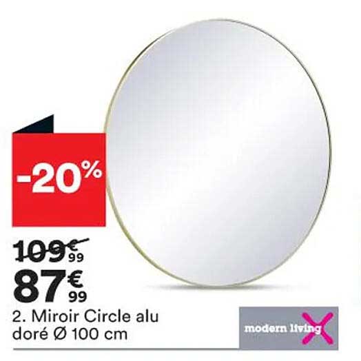 miroir circle alu doré ø 100 cm modern living