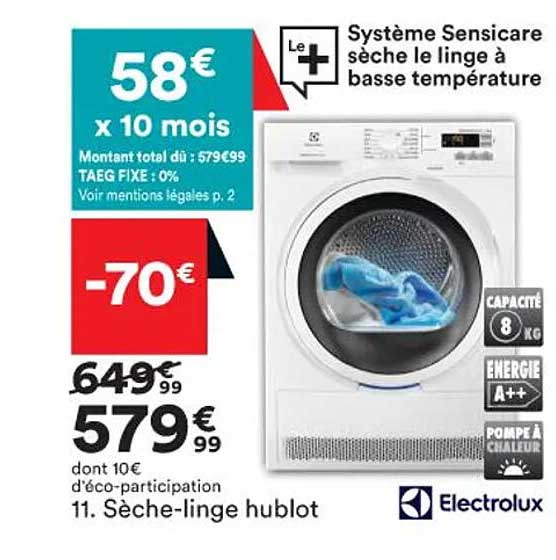 sèche-linge hublot electrolux