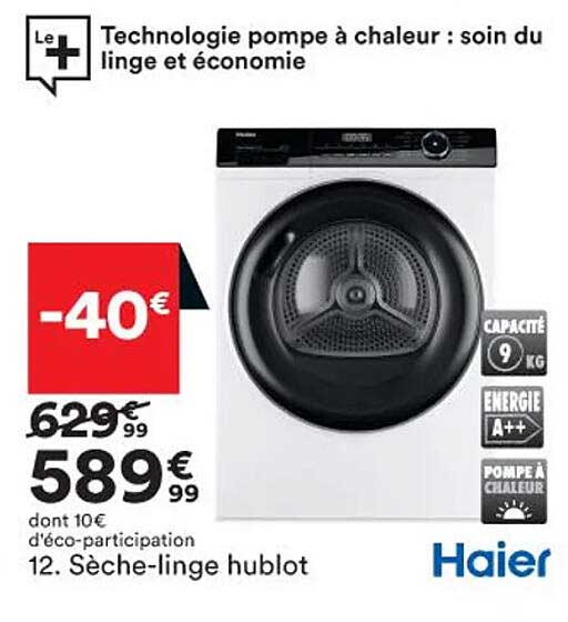 sèche-linge hublot haier