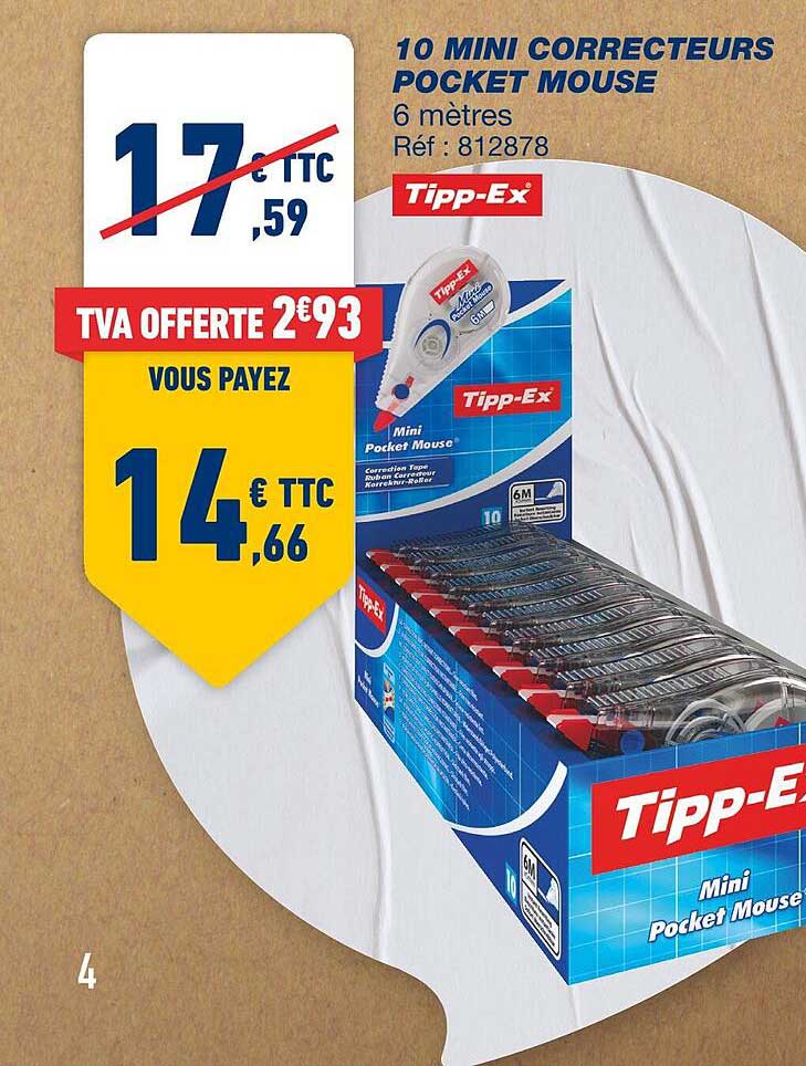 10 Mini Correcteurs Pocket Mouse Tipp-ex