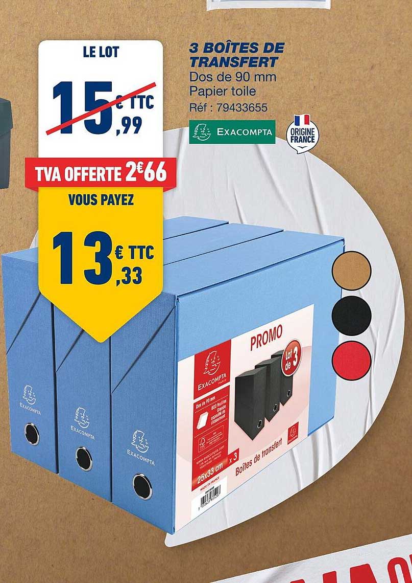 3 boîtes de transfert exacompta