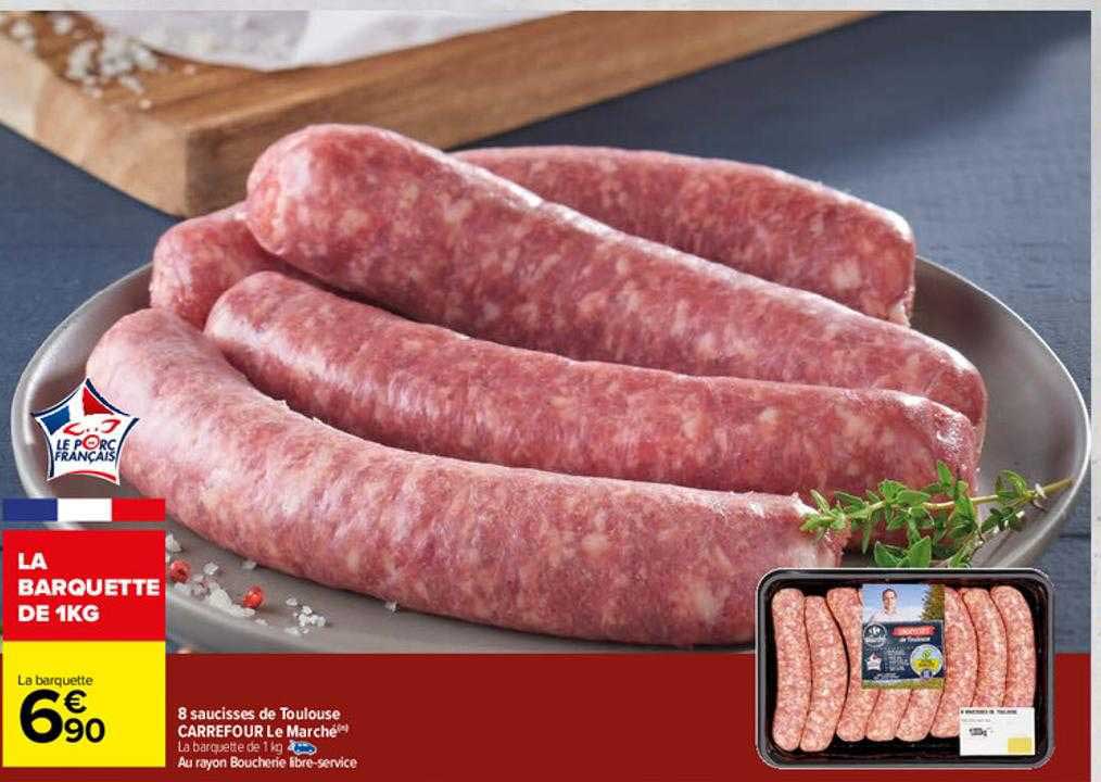 8 Saucisses De Toulouse Carrefour Le Marché