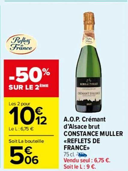 a.o.p. crémant d'alsace brut constance müller «reflets de france»