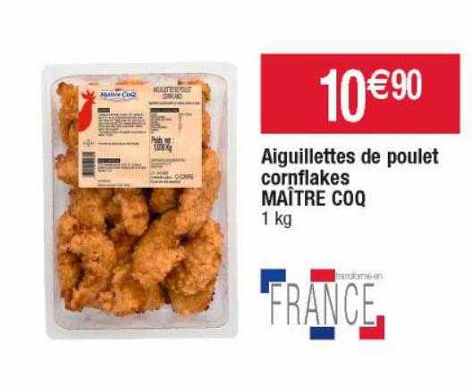 aiguillettes de poulet cornflakes maître coq