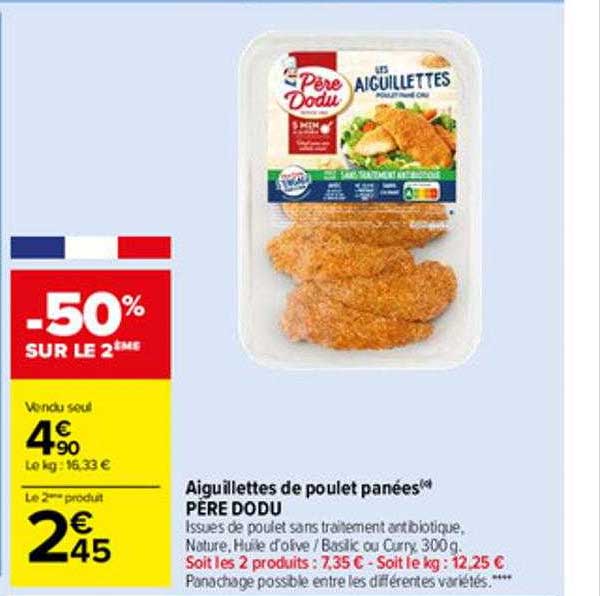 aiguillettes de poulet panées père dodu