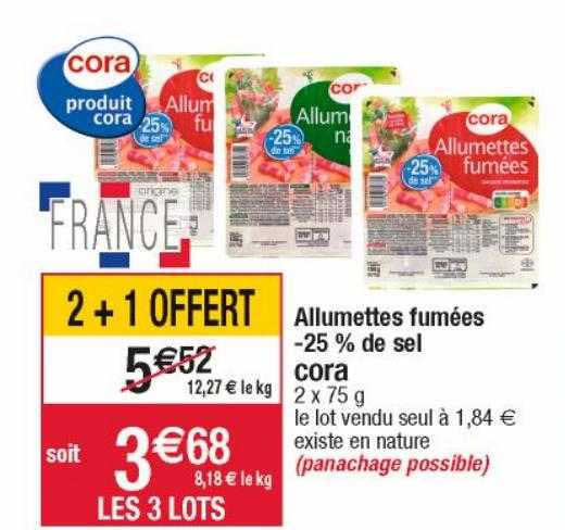 Allumettes Fumées -25% De Sel Cora