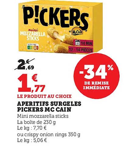 apéritifs surgelés pickers mc cain