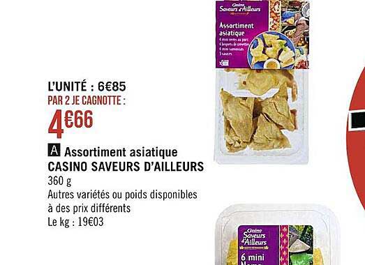 assortiment asiatique casino saveurs d'ailleurs