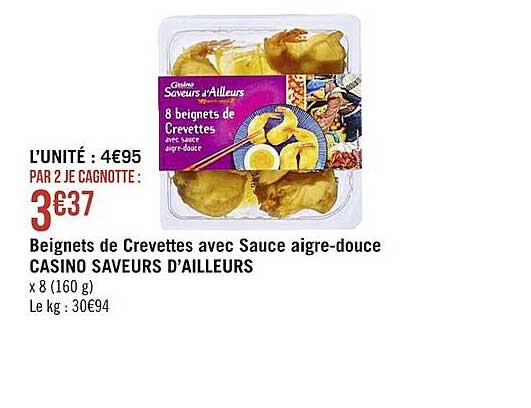 beignets de crevettes avec sauce aigre-douce casino saveurs d'ailleurs