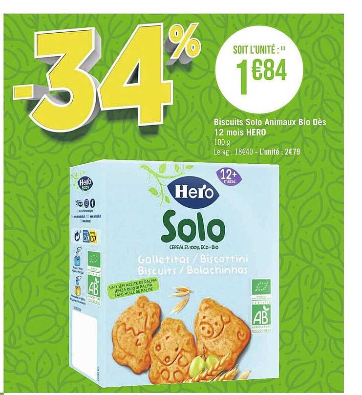 Biscuits Solo Animaux Bio Dès 12 Mois Hero
