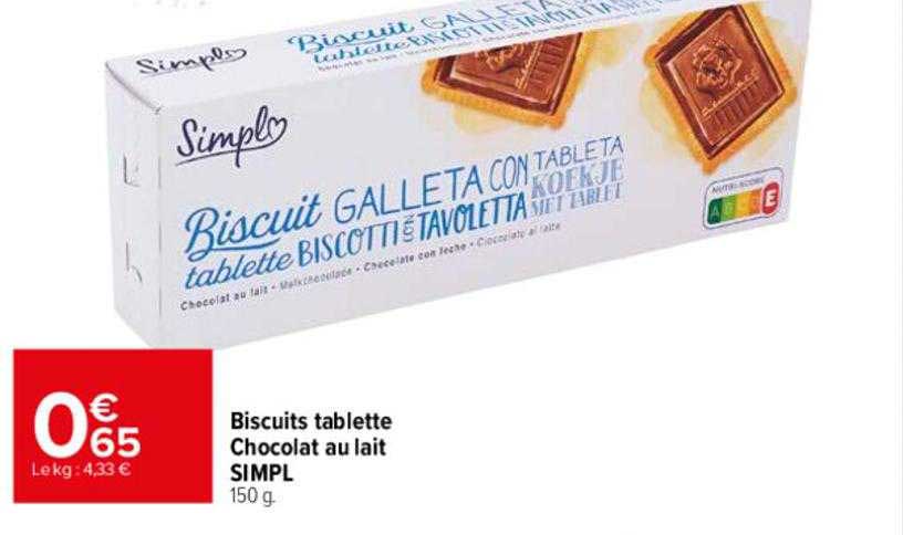 Biscuits Tablette Chocolat Au Lait Simpl