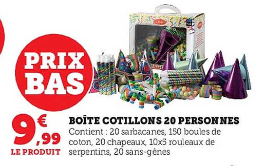 boîte cotillons 20 personnes