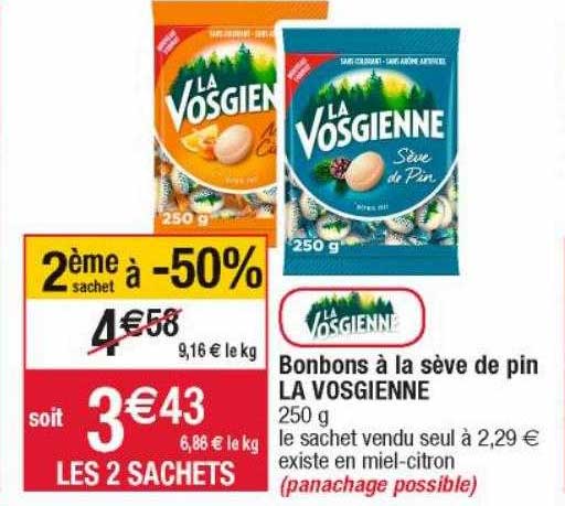 bonbons à la sève de pin la vosgienne