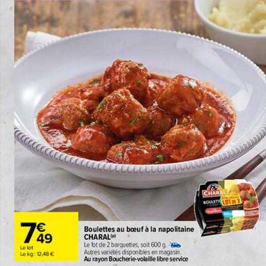 Boulettes Au Boeuf à La Napolitaine Charal