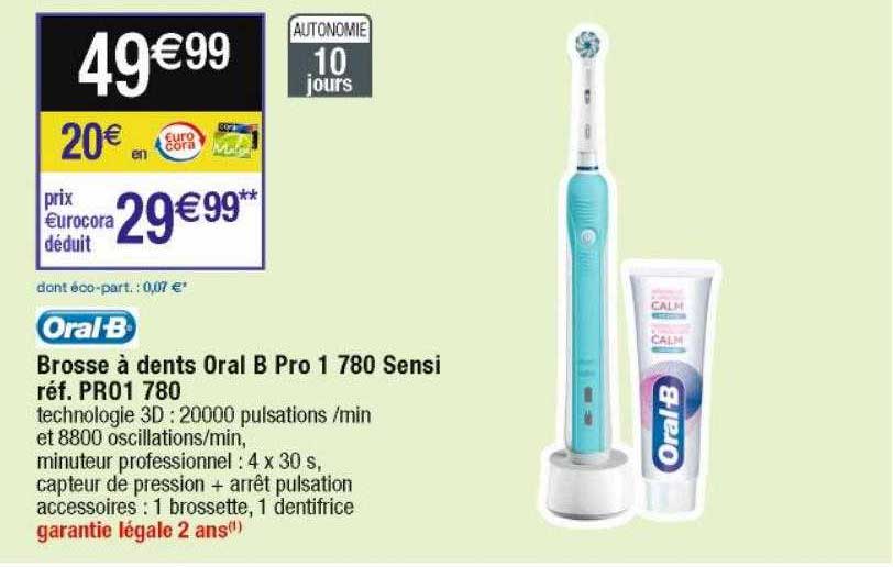 brosse à dents oral b pro 1 780 sensi pro1 780 oral b