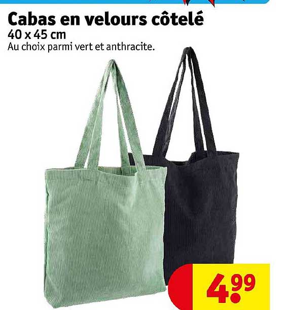 Cabas En Velours Côtelé