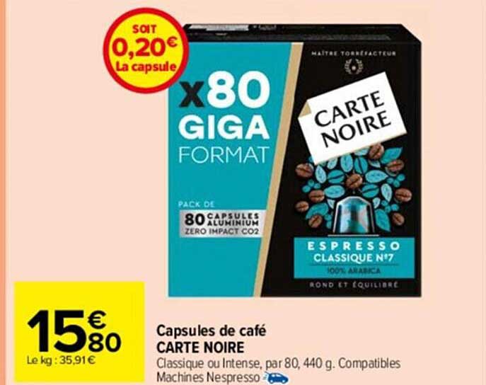 Capsules De Café Carte Noire
