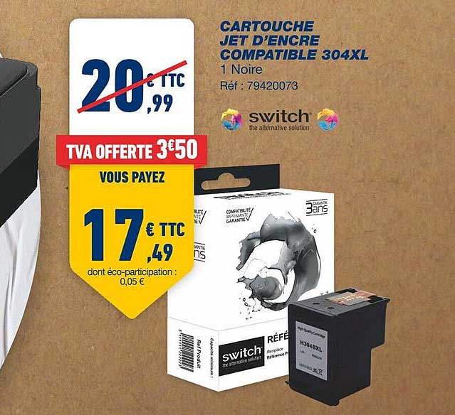 cartouche jet d'encre compatible 304xl 1 noire