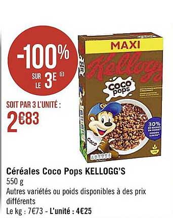 céréales coco pops kellogg's