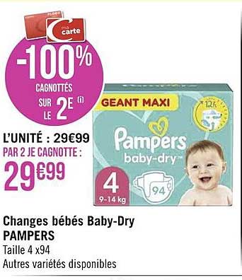 changes bébés baby-dry pampers