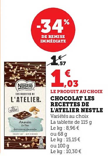chocolat les recettes de l'atelier nestlé