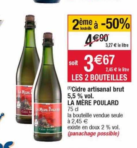 cidre artisanal brut 5,5% vol. la mère poulard