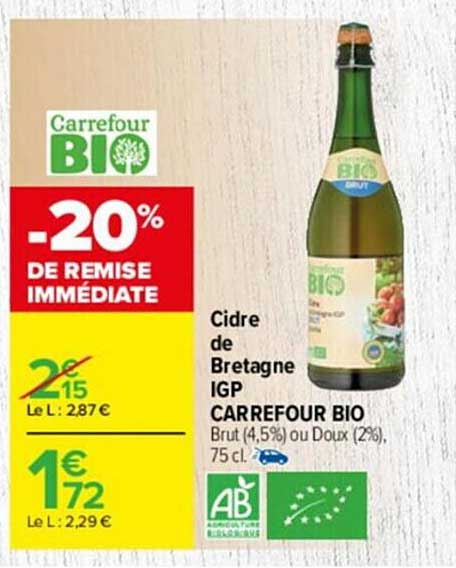 Cidre De Bretagne Igp Carrefour Bio