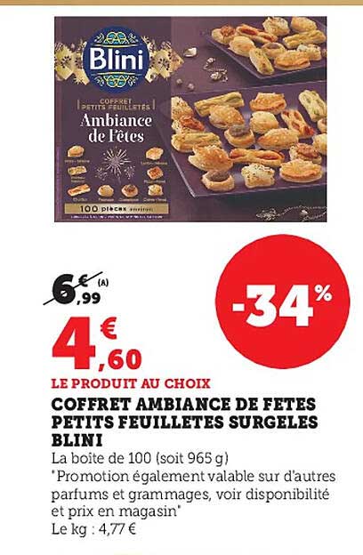 coffret ambiance de fêtes petits feuilletés surgelés blini