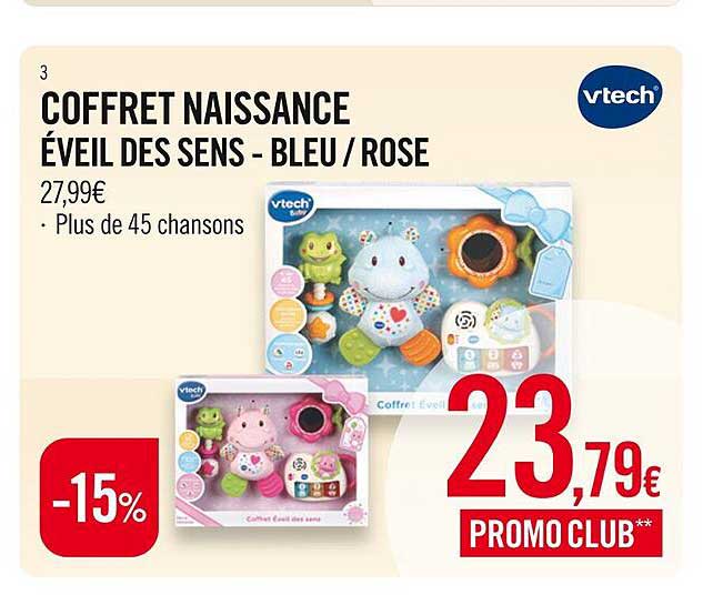 coffret naissance éveil des sens - bleu-rose vtech