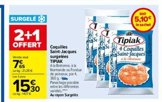 coquilles saint-jacques surgelées tipiak