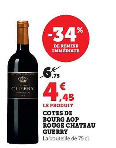 côtes de bourg aop rouge château guerry