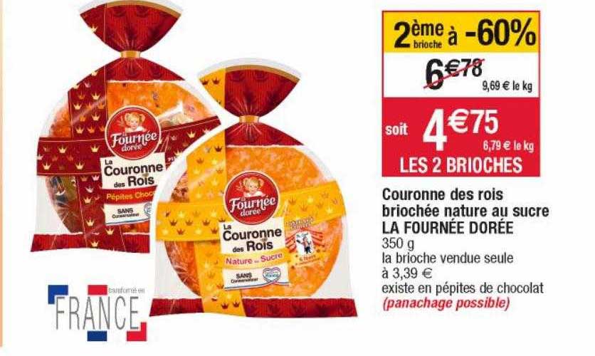 couronne des rois briochée nature au sucre la fournée dorée