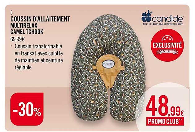 coussin d'allaitement multirelax camel tchook candide