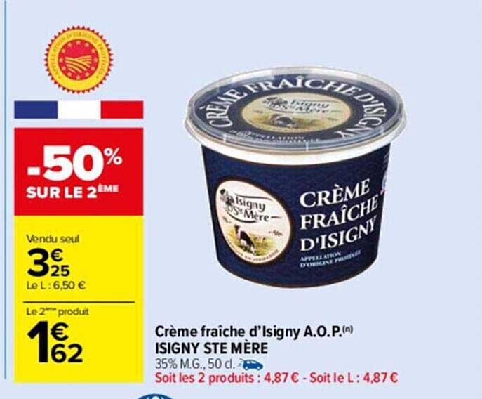 crème fraîche d'isigny a.o.p. isigny ste mère